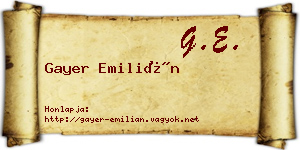 Gayer Emilián névjegykártya